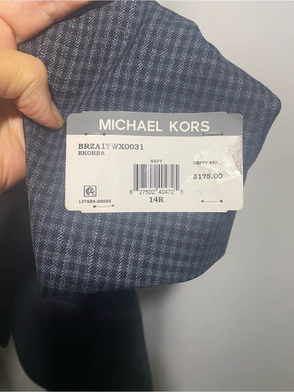 Michael Kors Teens Navy Houndstooth Blazer